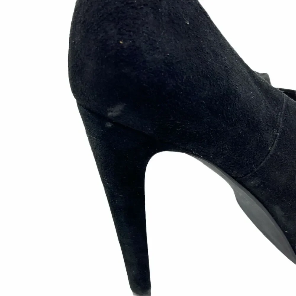 Audrey Brooke Pump Stiletto Heels Women's Black Peep Toe Slip On Size 7.5 M